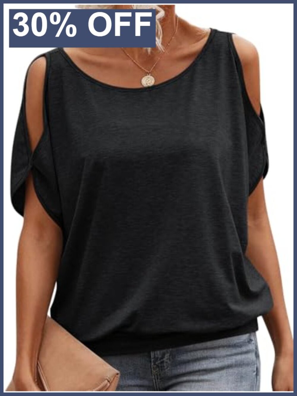 EasyGala Womens Cold Shoulder Top Short Sleeve Tee with Banded Bottom Summer